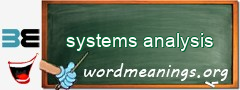 WordMeaning blackboard for systems analysis